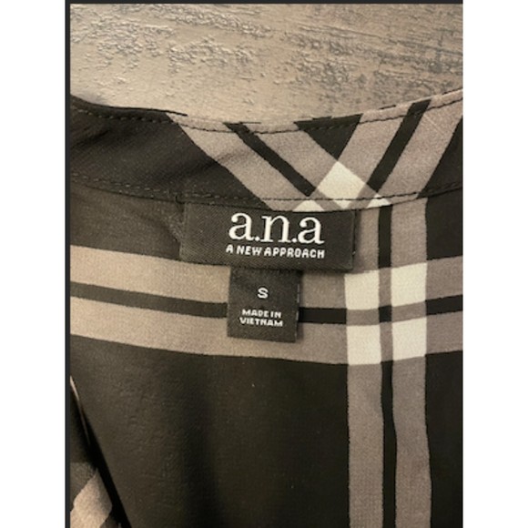 a.n.a Sheer Plaid Hi-Lo Top Oversized - Sz S - Picture 8 of 11